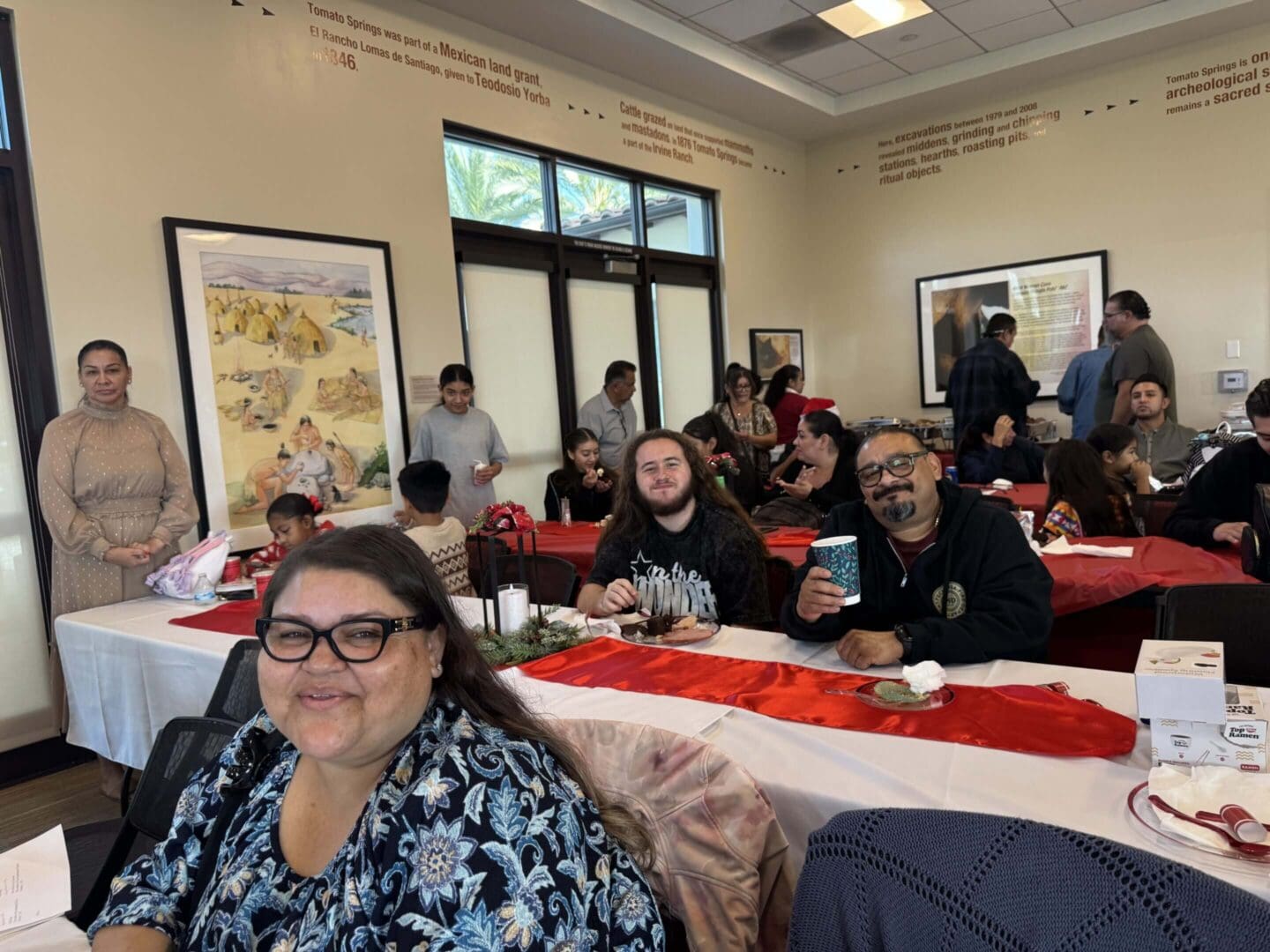 People enjoying a gathering at a restaurant.